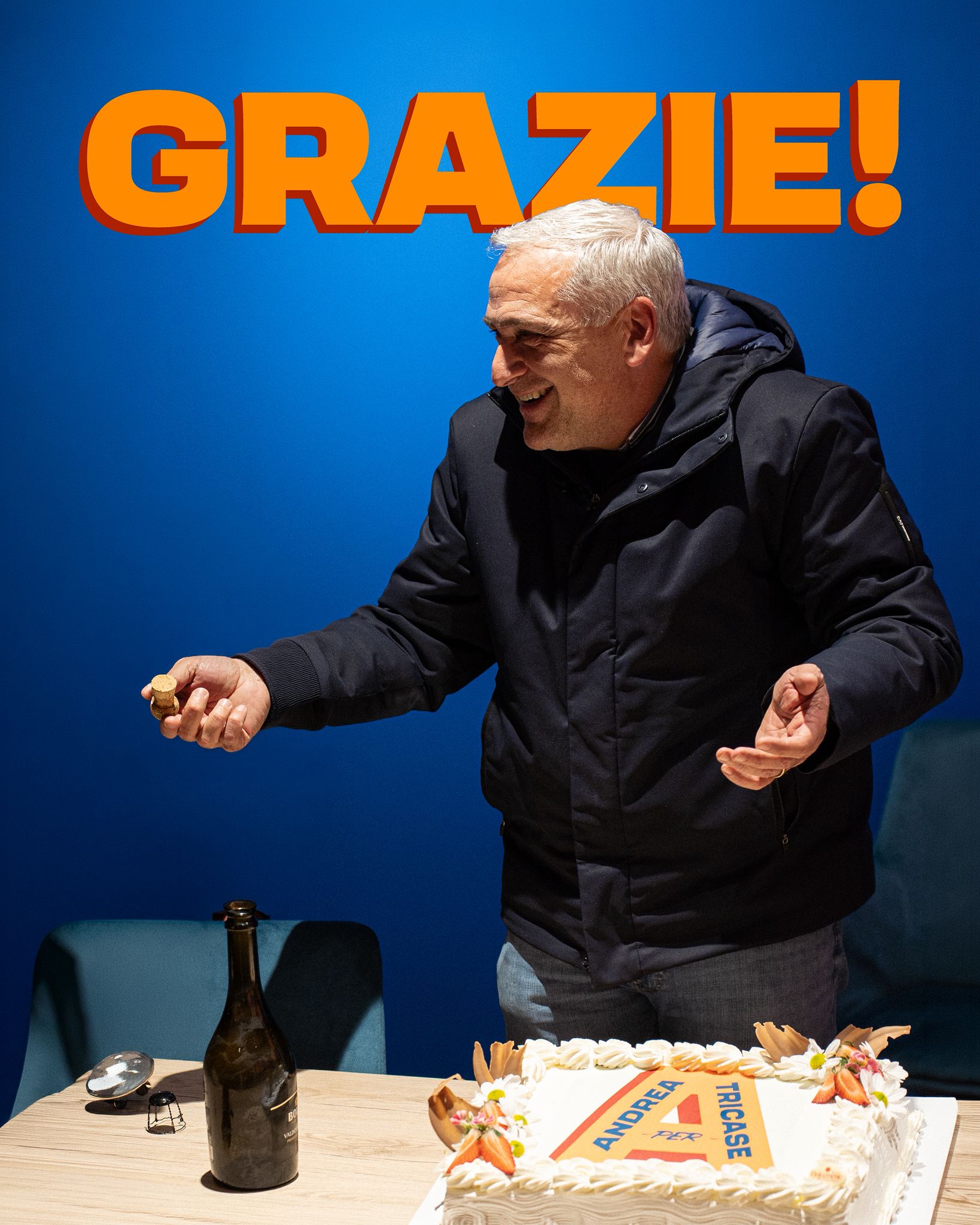 Andrea Morciano festeggia l'avvio della campagna